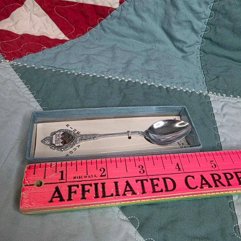 Grand Canyon National Park Arizona Souvenir Spoon Chrome Plated Vintage In Box